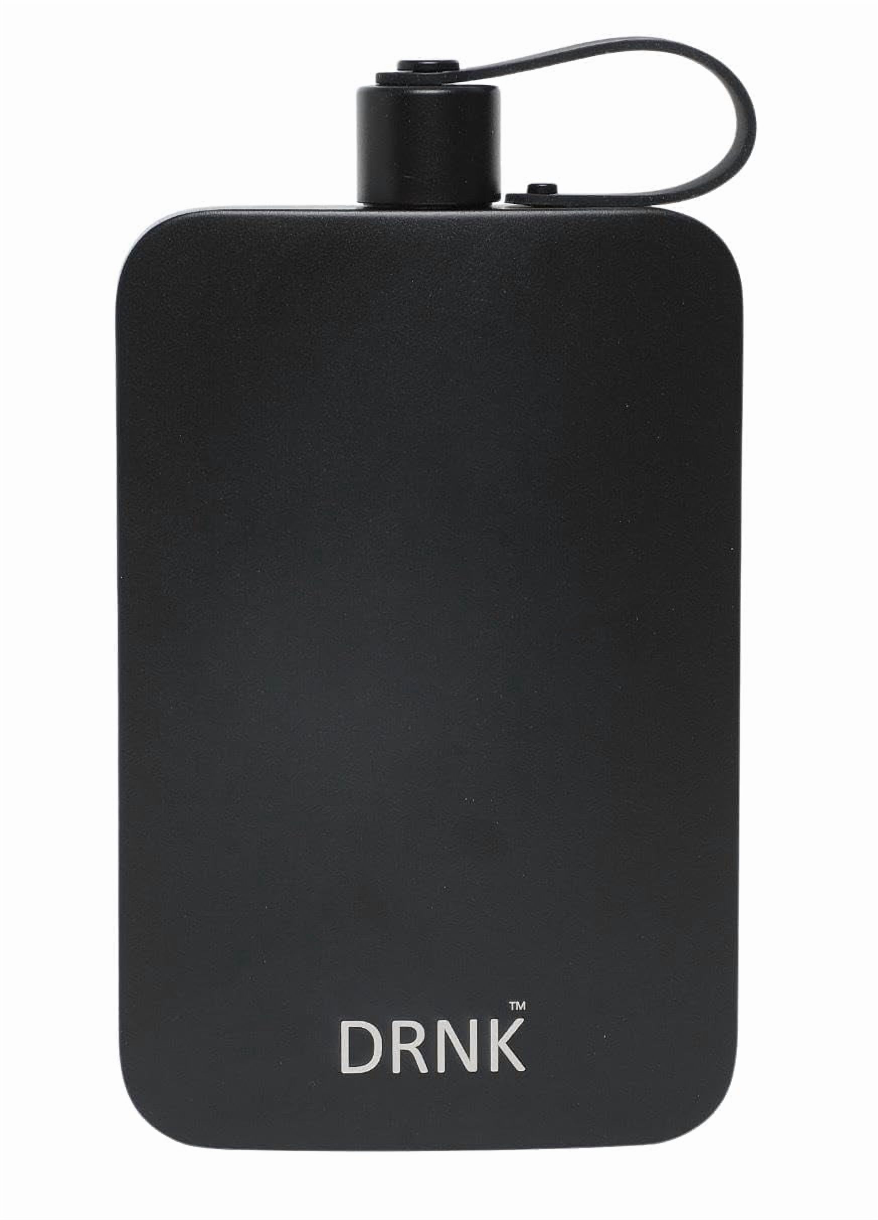 DRNK Steel | Flat Water Bottle as Seen on Shark Tank | Workplace Hydration, Travel, Hiking, and Gym | Leak Proof | Non-Toxic | BPA-Free | 17oz (500ml) [Graphite]