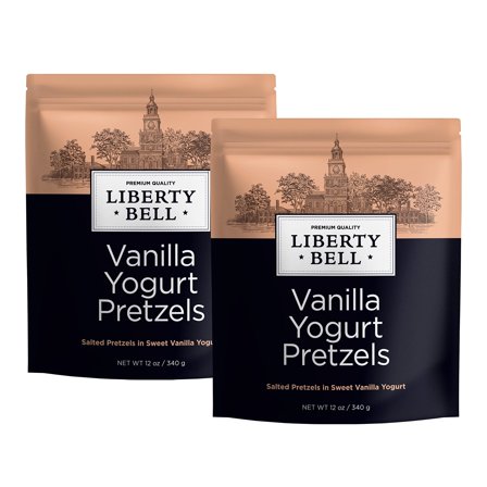 Liberty Bell Yogurt Covered Pretzels, Mini Pretzels Dipped in Sweet Vanilla Yogurt, 12 Ounce Bag (2 Pack)