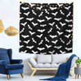 thumbnail image 2 of Halloween Tapestry Wall Hanging, Bat halloween doodle black cool Tapestry for Bedroom Aesthetic, Cute Tapestry Wall Decor, Halloween Decoration for Bedroom, Living Room, Indoor 59x59in, 2 of 7