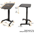thumbnail image 6 of Stand Steady Multifunctional Tilting Mobile Podium | Portable Sit Stand Lectern with Pneumatic Height Adjustments | Rolling Laptop Stand with Adjustable Tilt for School & Office (Black), 6 of 9
