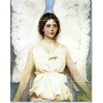 Ceramic Tile Mural-Abbott Handerson Thayer Angels Tile Mural Residential Construction. 17" w x 21.25" h using (20) 4.25 x 4.25 ceramic tiles