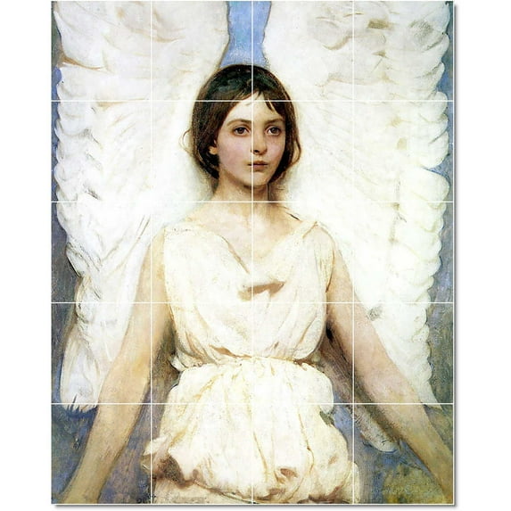 Ceramic Tile Mural-Abbott Handerson Thayer Angels Tile Mural Residential Construction. 48" w x 60" h using (20) 12 x 12 ceramic tiles