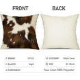 thumbnail image 2 of Farmhouse Pillow Covers 18x18 Inch Set of 2 Brown Cowhide Accent Printing Decorative Throw Pillows Farmhouse Animal Print Square Pillowcase Decor for Outdoor Couch Chair Couch, 2 of 6