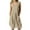 Khaki, variant on Womens Dresses Cotton Linen Color Loose Round Neck Sleeveless Dress Casual Dresses for Women