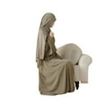 thumbnail image 2 of Elegant Solid Color Nida fabric Wide Long Sleeves Muslim Abaya dress for Women Aranbian Robe, 2 of 4