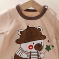 thumbnail image 5 of mgoYE Baby Boy Girl Romper Toddler Infant Unisex Short Sleeve Jumpsuit Shorts Summer One Piece|Khaki 3-6 Months, 5 of 5