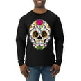 thumbnail image 1 of Wild Bobby Day Of The Dead Sugar Skull Pop Culture Men Long Sleeve Shirt, Black, XX-Large, 1 of 5