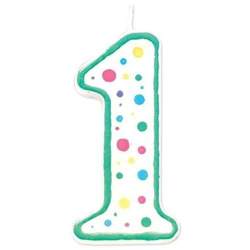 Wilton Polka Dot Number 1 Candle, 3", Green, 1 Ct - Walmart.com