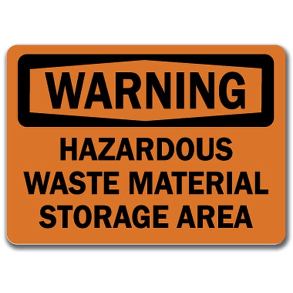Warning Sign - Hazardous Waste Material Storage Area  - 10" x 14" OSHA Safety Sign