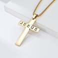 thumbnail image 3 of Cross Necklace for Men, Silver/Black/Gold Jesus Necklace, Religious Jewelry Gifts Faith Gifts for Christians, 3 of 3