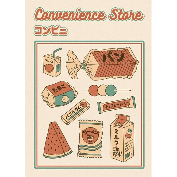 Convenience Store Print Wall Art, Modern Wall Decor For Living Room Bedroom, 8x12 UNFRAMED