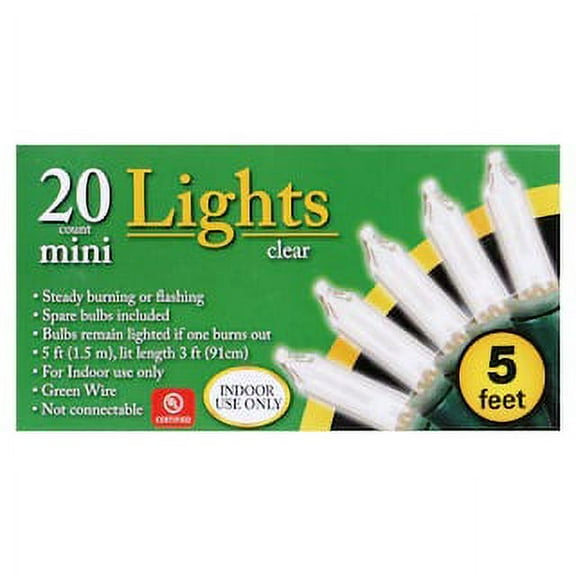 Indoor Clear Christmas Lights, 5 ft. Strands