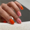 Orange Flash Powder, variant on Fofosbeauty 24pcs Orange Press on False Nails Tips,Square Fake Nails,Flash Powder