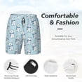 thumbnail image 2 of Kdxio blue Scarf Bear Print Men's Swim Trunks with Compression Liner 7 Inch Inseam Quick Dry Swim Shorts, 2 of 5