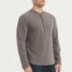 thumbnail image 1 of pstuiky camisas de hombre de manga larga, Camisa informal de color liso con botones y cuello redondo y manga larga para hombre camisetas de hombre l, 1 of 6