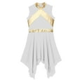 thumbnail image 3 of TiaoBug Robe de Danse Métallique pour Filles Enfants, Tunique d'Église, Robe de Culte, Tenue de Danse Blanche 14, 3 of 6