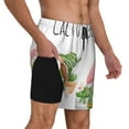 thumbnail image 2 of Balery Cactus Gnome Mens Swim Trunks Swim Shorts for Men Quick Dry Inseam Beach Shorts with Compression Liner Pocket-Medium, 2 of 9
