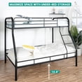 thumbnail image 3 of Metal Bunk Bed, Twin over Full, Heavy Duty with Guardrails for Kids, Black, 3 of 7