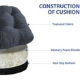 thumbnail image 3 of Chair Cushions for Dining Chairs Set of 6, Kitchen Chair Cushions, Chair Pads with Ties and Non Slip Backing, Tufted Memory Foam Seat Cushion 6 Pack, 15.5" x 15.5" x 4", Navy Blue, 3 of 10