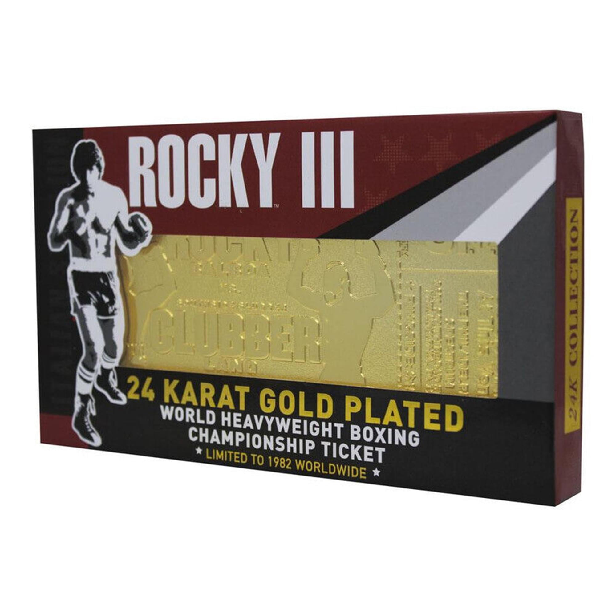 Rocky III Fight Ticket Limited Edition Embossed 24K Gold-Plated Metal Replica