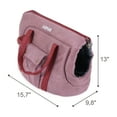 thumbnail image 3 of Small Pet Carrier for Small Dogs and Cats - Washable Semi-Open Pet Travel Tote Bag - Adjustable Strap Pet Carrier for Cat Travel Bag - 9.8 x 15.7 x 13 Inch - Rose, 3 of 7
