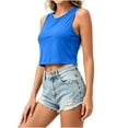 thumbnail image 4 of Womens Crop Tank Tops High Neck Sleeveless Ribbed Knit Slim Fit Shirts Summer Casual Basic Workout Clothes, 4 of 6