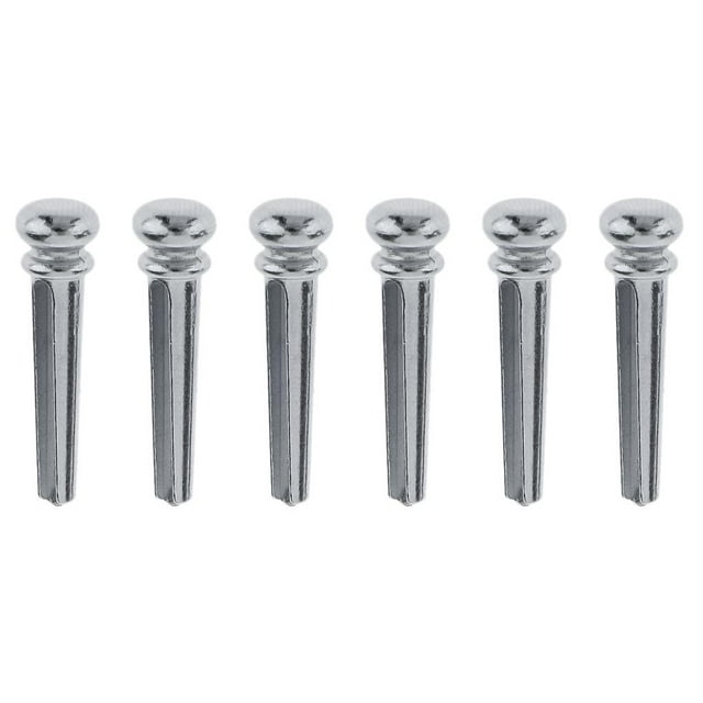 6 Piezas Metal De Plata Guitarra Clavos Clavos De Puente Peg Block De Baoblaze La guitarra parte
