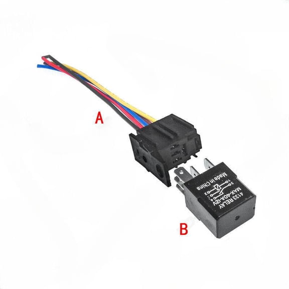 European car 12V 40A 5-pin alarm relay with wire, 5-pin relay, 5-pin relay, wiring harness socket, 5-pin relay