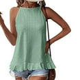 thumbnail image 2 of Timegard Tank Tops for Women Eyelet Sleeveless Ruffle Tunic Tops Comfy Casual Tops Summer Beach Vacation, 2 of 7