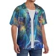 thumbnail image 2 of Balery Colorful Winged Dolphin Men's Casual Button Down Shirt Short Sleeve Textured Summer Cuban Beach Shirts-X-Large, 2 of 7