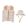 thumbnail image 3 of Chaleco explorador para niños, disfraz de camping, accesorio educativo para fotos, chaleco cargo para niños, sombrero para senderismo, niños y niñas, Naranja, 3 of 8