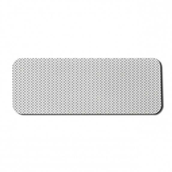 Abstract Computer Mouse Pad, Ornamental and Classic Scene of Repeating Round Squares Connected, Rectangle Non-Slip Rubber Mousepad Large, 31" x 12", Pale Rust Green and White, by Ambesonne