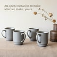 thumbnail image 3 of over&back Rim Stoneware Coffee Mugs - 4-Piece Mug Set - Enjoy the Perfect Cup of Coffee, Tea, Latte, and More - Semi-Matte Charcoal - 16oz, 3 of 10