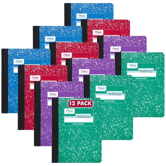 Mead Square Deal Color Composition Book Wide Ruled 100 Sheets 7 12 x 9 34 12