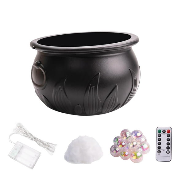 Luzkey Halloween Witch Bubble Bucket Prop Decoration with Clear Balls DIY Witch Bubble Set Party Supplies for Room Tabletop
