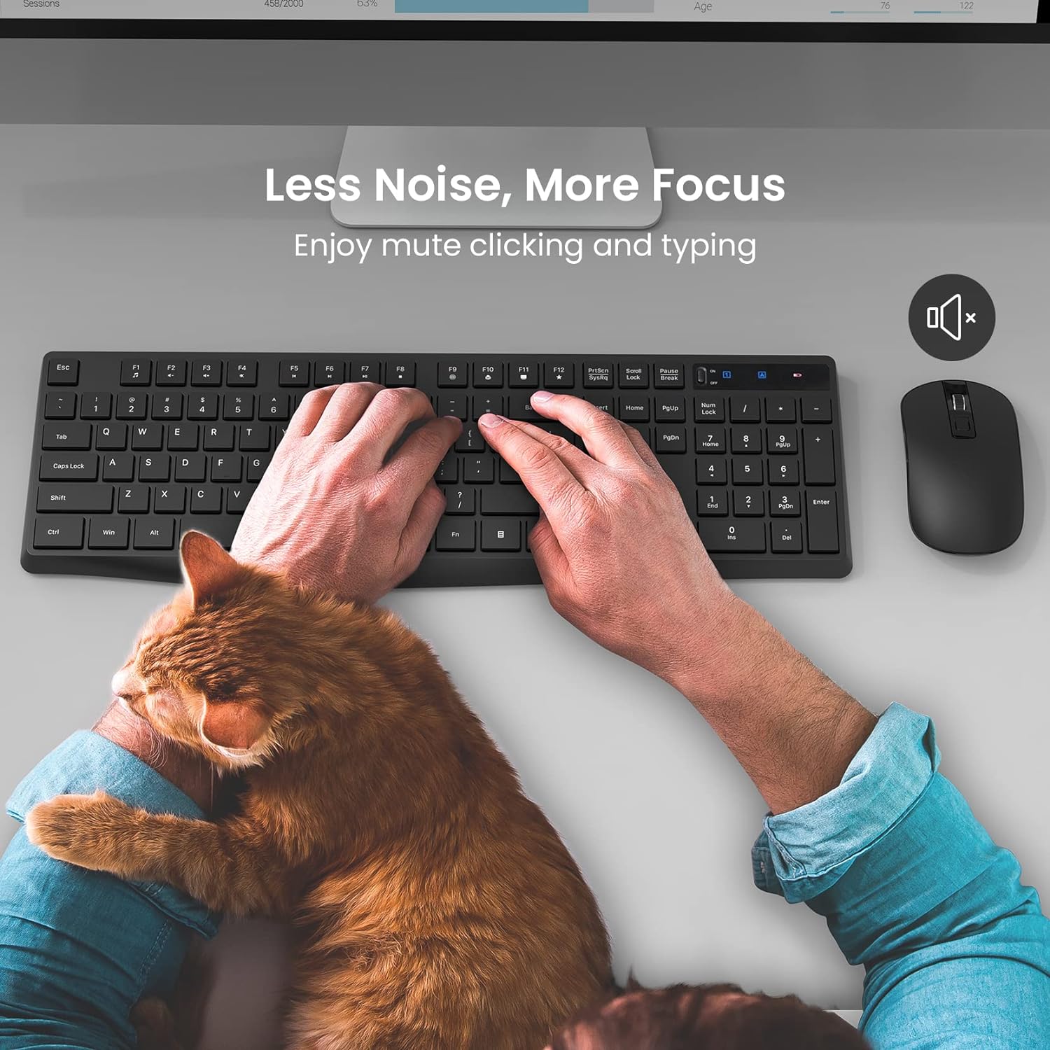VicTsing 104-Key Wireless Keyboard Mouse Combo photo 7