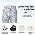 thumbnail image 3 of Naloa Floral Butterfly Print Men Swim Trunks with Compression Liner ,Board Shorts,Men's Swim Shorts with Drawstring and Elastic Waistband-Medium, 3 of 6