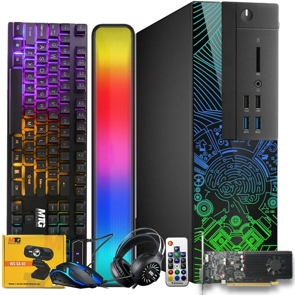 Restored Lumos 8 Gaming Desktop PC,Intel Core i7 6th Gen,GT 1030 2GB DDR5,8GB RAM,256GB SSD+1TB HDD,RGB Kit,Windows 11 Pro