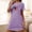 Purple, variant on Womens Nightgown,Nightgowns for Women,Moisture Wicking,Short Sleeves,Printed,White,S(US:4)