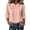 #0186-Pink, variant on Womens 3/4 Sleeve Linen Blend Blouse Mandarin Collar Asymmetric Button Casual Loose Fit Top
