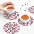 thumbnail image 3 of KLL Drink Coasters Set Round Shape of 4,PU Leather Absorbent Coasters Set Decorative Coffee Cup Coasters Housewarming Gift for Home Decor-Rose Flowers, 3 of 5