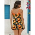 thumbnail image 3 of JYLFC Women Tankini Swimsuits Two Piece Bathing Suit Leaves Tankini Top with Shorts Swimwears Orange XL, 3 of 5