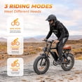 thumbnail image 5 of Electric Bike for Adults, 2200W, 35MPH & 75 Miles, 20"x4" Fat Tire, 48V 15.6Ah Removable Battery, 7-Speed & 3 Modes, Full Suspension E Mountain Bike, UL 2849 Certified, 5 of 9