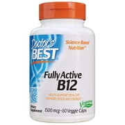 Doctor's Best Fully Active B12 1500 mcg, Non-GMO, Vegan, Gluten Free, Supports Healthy Memory, Mood and Circulation, 60 Veggie Caps 60 Count (Pack of 1)