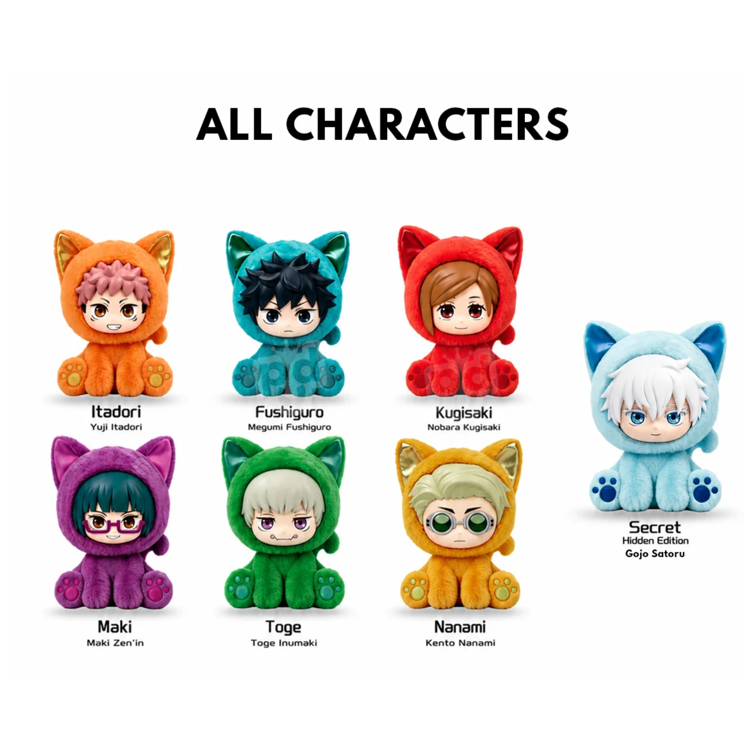 Eaki JuJutsu Kaisen Sitting Cat Party Vinyl Plush Blind Box