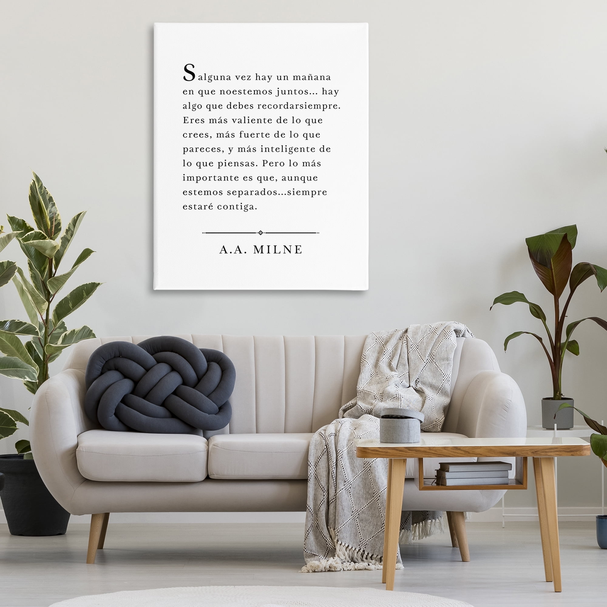 Stupell Industries Siempre Contigo - A.A. Milne Inspirational Quotes & Sayings Painting Wrapped Canvas Art Print Wall Art, 36 x 48