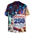 thumbnail image 6 of UngA 250 Anniversary Shirts, American Flag Mens Hawaiian Shirt Short Sleeve 3D Graphic Button Down T-Shirts for Men Holiday Beach Shirts (Dark Blue,3XL), 6 of 6