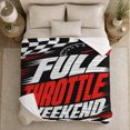 thumbnail image 5 of Throttle Weekend Quote with Tachometer and Checkered Flag, Motorsport Graphic Art for Racing Fans, Red Speed Gauge Motif Cozy Flannel Blanket, Birthday Gift for Garage and Game Room Home Decor, 5 of 9