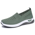 thumbnail image 4 of Samdudou Womens Sneakers Closed Toe Slip On Walking Shoes Breathable Lightweight Knit Mesh Upper Sporty Casual Athletic Running Gym Workout Daily Outdoor Footwear, 4 of 6