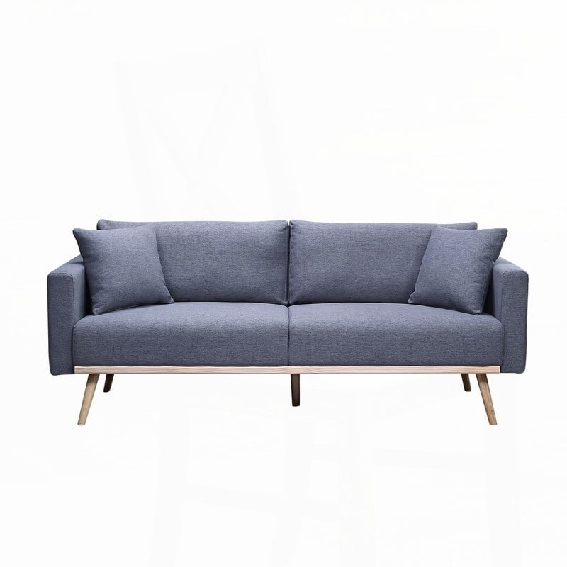 Modern Gray Linen Loveseat with USB & Pockets for Living Room (75"x30"x30"H)